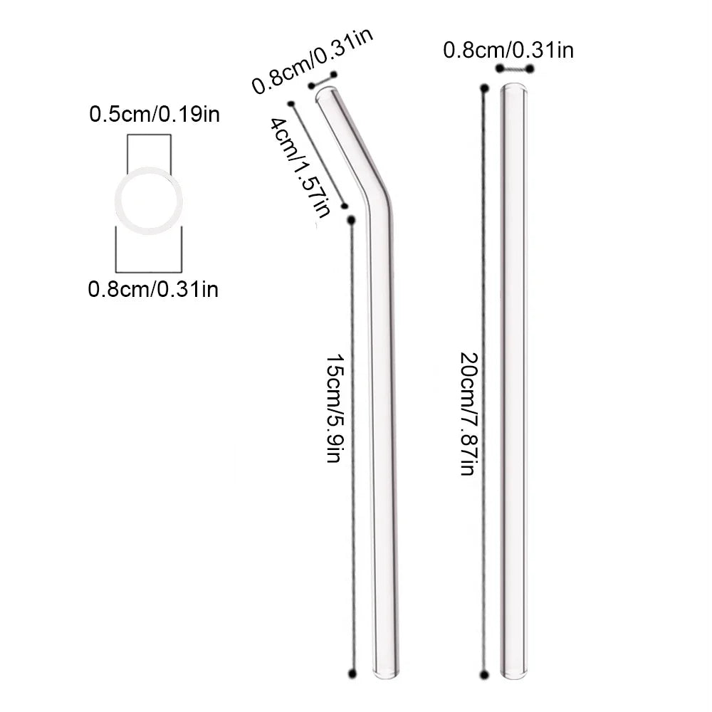 Straws - 8mm High Borosilicate Glass