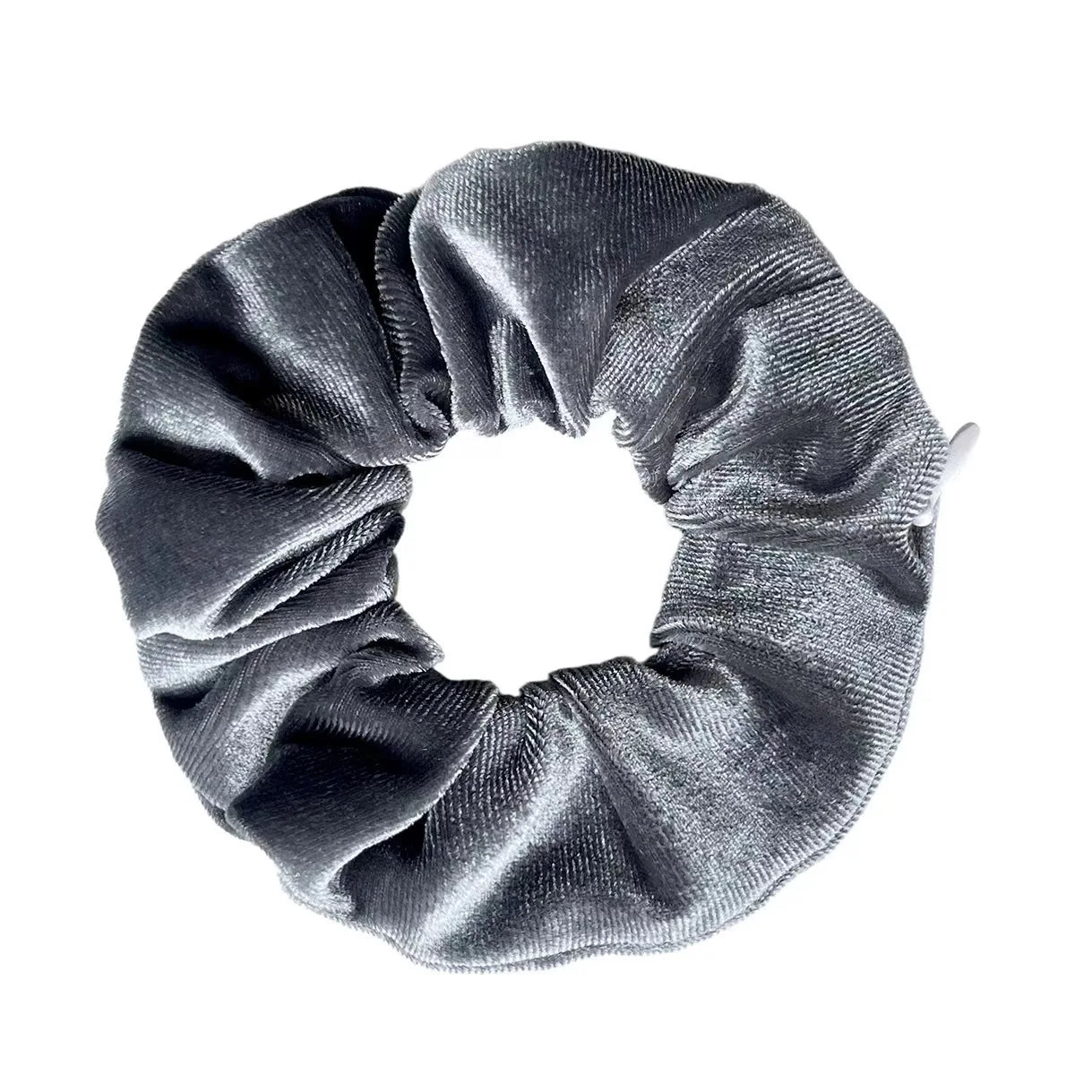 Velvet Scrunchies With Pocket Zipper