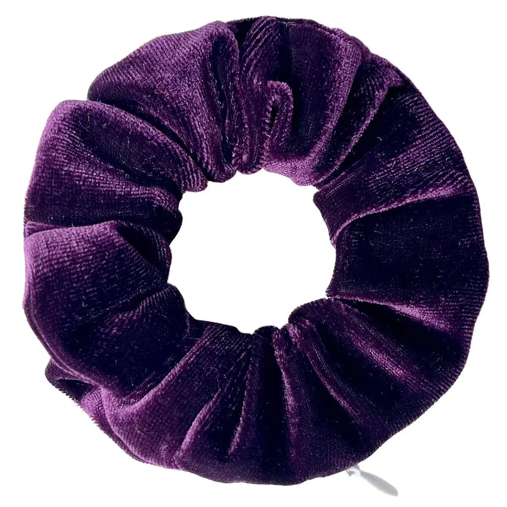 Velvet Scrunchies With Pocket Zipper