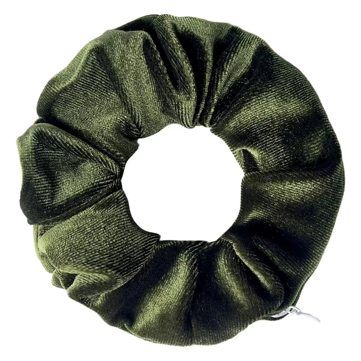 Velvet Scrunchies With Pocket Zipper