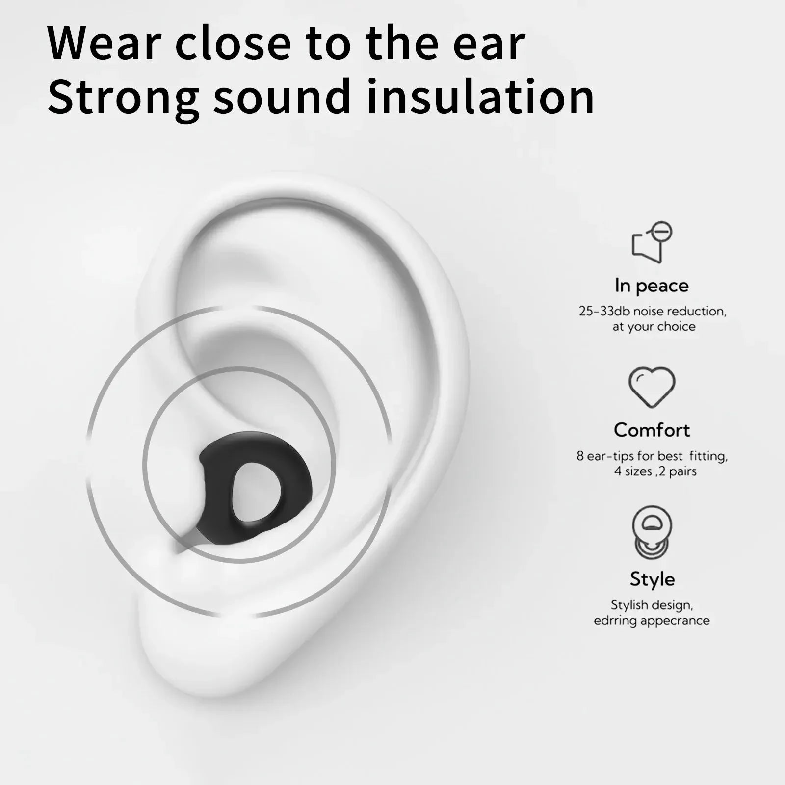 High-Fidelity Silicone Noise-Canceling Ear Plugs